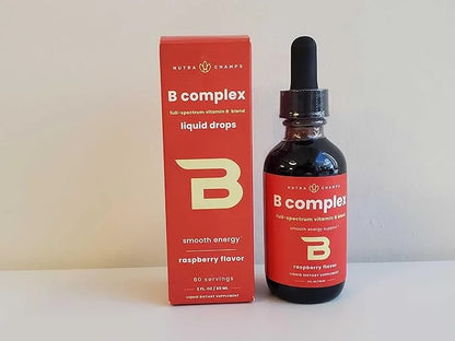 NutraChamps Vitamin B Complex Liquid Drops | B Vitamins Complex Supplement with B1, B2, B3, B6, B7, B9 & Methyl B12 Drops ...
