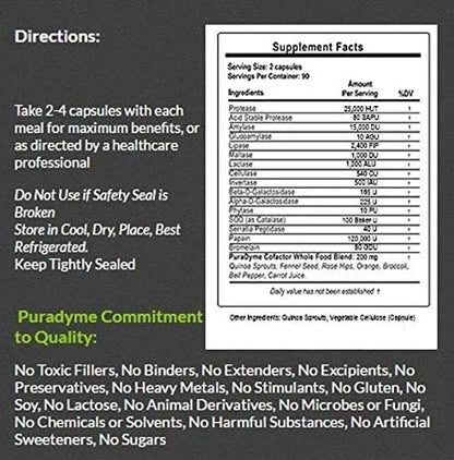 PuraDyme LiyfZyme Plant Based Digestion and 500 Veggie