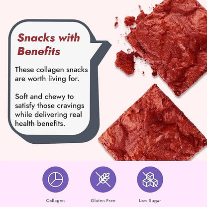 321glo Collagen Protein Brownie | Gluten Free, Low Sugar | Keto Snack for Women, Men, & Kids | 16g Protein, 6g Collagen | ...