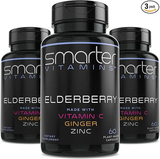 (3 Pack) Smarter Elderberry Capsules + 180 Vegan