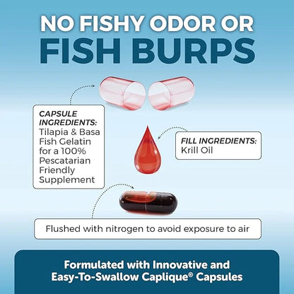 Viva Naturals Antarctic Krill Oil Omega 3 Fatty 1250 mg, 60 Count