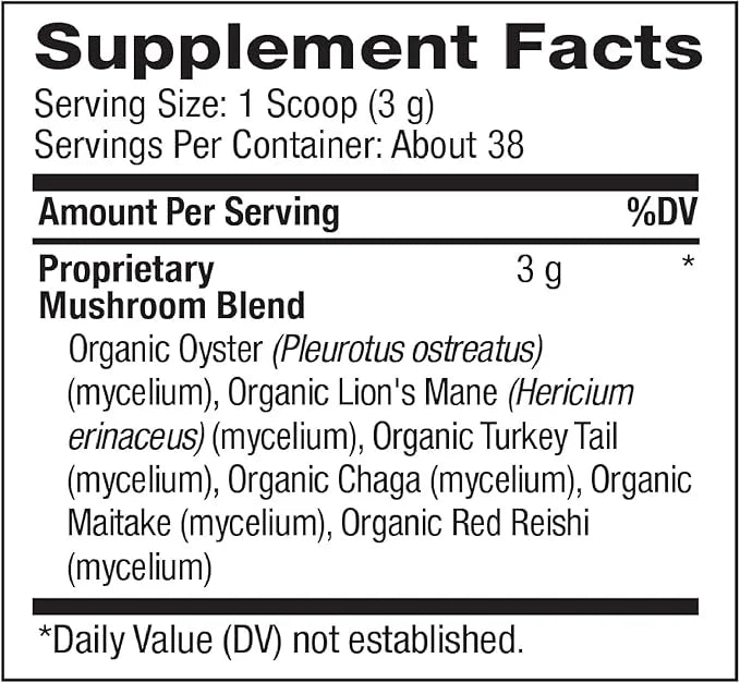 BareOrganics, Mushroom Immune Blend Powder, Organic 4 Ounces