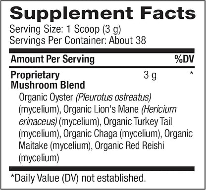 BareOrganics, Mushroom Immune Blend Powder, Organic 4 Ounces