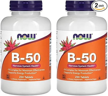 NOW Supplements, Vitamin B-50 mg, Energy 250 Tablets 2)