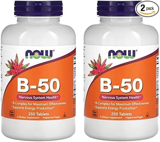 NOW Supplements, Vitamin B-50 mg, Energy 250 Tablets 2)
