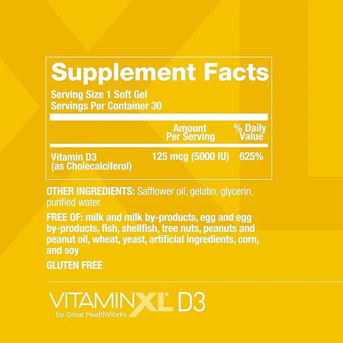 OmegaXL Joint Support Supplement 60 Softgels D3 High 5000 IU 125mcg Immune (30 Softgels) 2 Pack