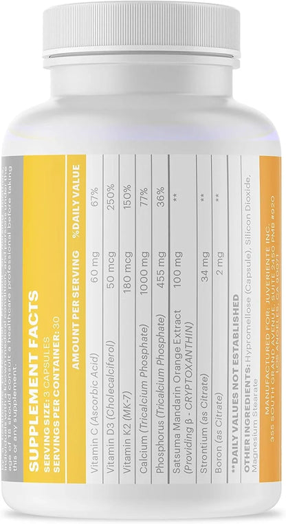 Bone Strength Complex/A dietary therapy of D3, K2, K2, calcium, 90 capsules 30 days