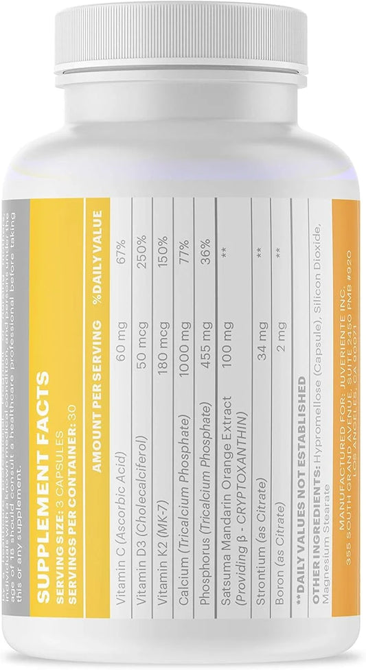 Bone Strength Complex/A dietary therapy of D3, K2, K2, calcium, 90 capsules 30 days