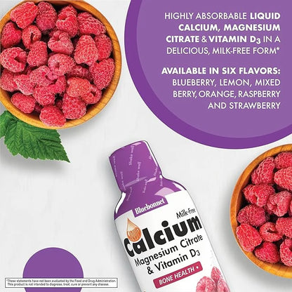 Bluebonnet Bluebonnet Nutrition Liquid Calcium Citrate Magnesium Citrate, Vitamin D3, Bone Health, Gluten Free, Soy free, ...