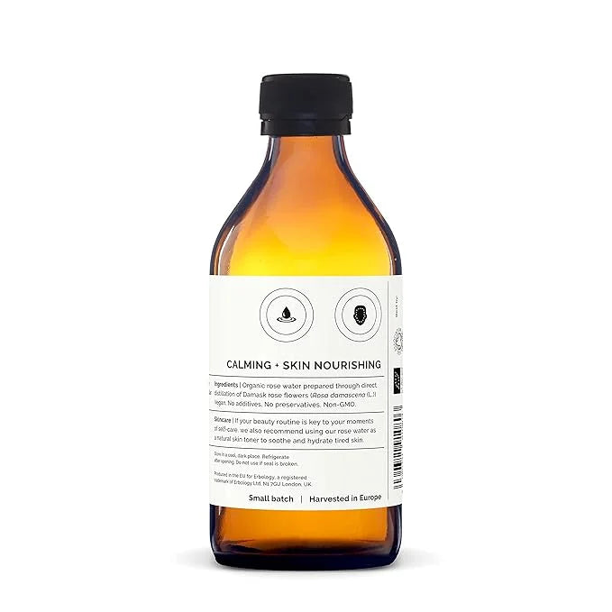 100% Organic Rose Water 8.5 fl oz - Distilled from Damask Rose - Premium Food Grade Hydrolate of Rose - Soothes, Hydrates ...