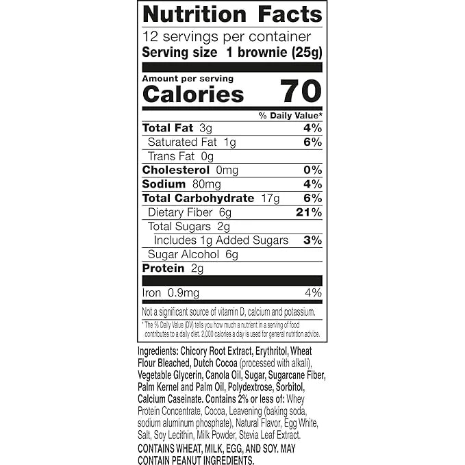 Fiber One 70 Calorie Brownies, Chocolate Fudge, Snack Bars, Value Pack, 12 Bars, 10.6 oz (Pack of 4) - Product Image