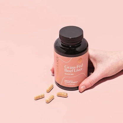 Grass-Fed Beef Liver Capsules (120 Pills, 750mg) from Pasture-Raised Cattle for Wellness & Fertility Support - Rich in B12...