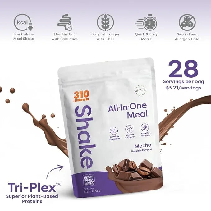 310 Nutrition All-In-One Meal Replacement Shake - Fiber-Rich Superfood Blend with Natural Sweeteners - Low Carb, Keto & Pa...