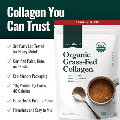 Natural Force Clean Collagen Peptides Powder 32 Ounce