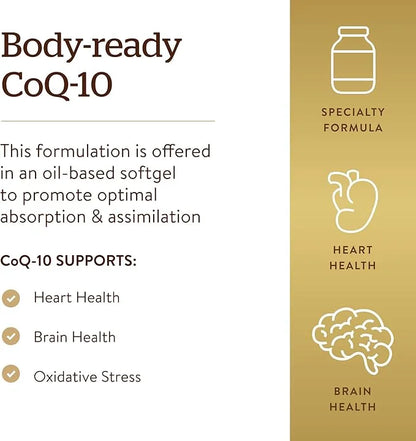 Solgar Megasorb CoQ-10 100 mg, 90 Softgels Q10 Supplement 90 Servings