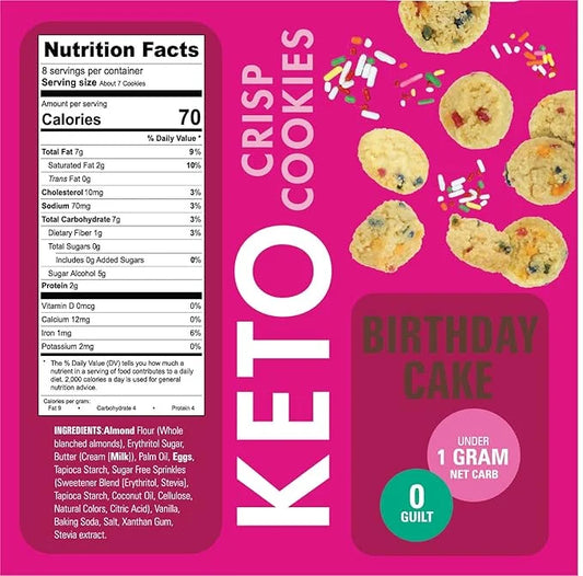 Too Good Gourmet Low Carb Keto Snack | 2 Pack Birthday Cake Flavor Sugar Free Cookies | Perfectly Baked | Gluten-Free | Gr...