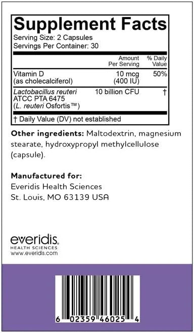 BioGaia Osfortis, Women’s Probiotic for Strong 6475, 60 60 Capsules, 1 Pack