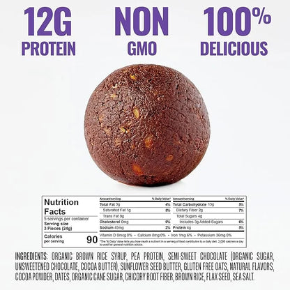 The GFB Fudge Brownie Cookie Protein Bites - Allergen Friendly & Nut Free - Gluten Free, Plant Based, Non GMO, Sustainably...