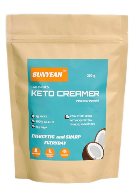 SUNYEAH MCT Powder- MCT Oil Powder, KETO Coffee Creamer, Pure C8 C10, No-Sugar, From coconut, 300 g, Excellent in Coffee, ...
