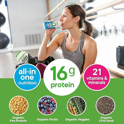 Orgain Organic Nutritional Vegan Protein Shake, Smooth Chocolate - 16g Plant Based Protein, Meal Replacement, 22 Vitamins ...