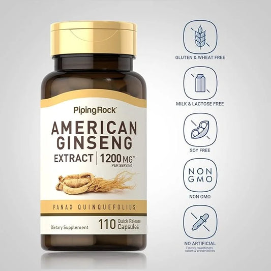 Piping Rock American Ginseng 1200 mg 110 Capsules