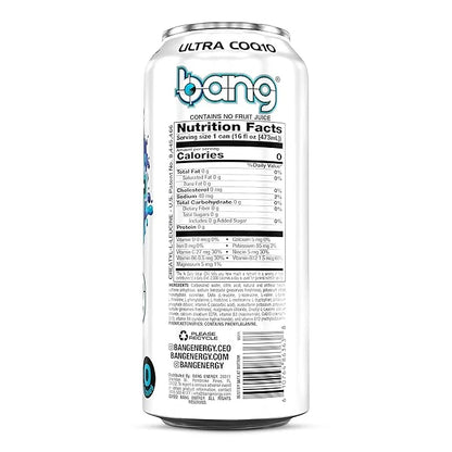 Bang Energy Blue Razz, Sugar-Free Energy Drink, 16-Ounce (Pack of 12) - Product Image