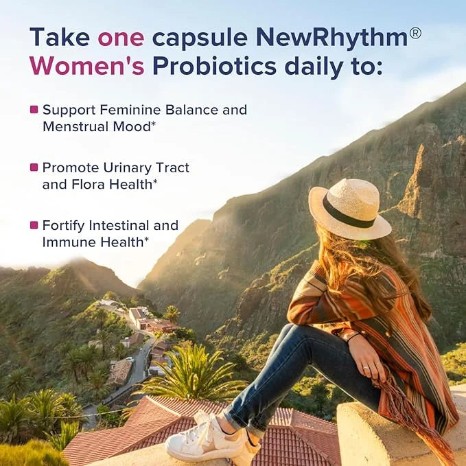NewRhythm Probiotics for Women, P-5-P, Vitamin 100 Billion 18 Strains, 60 Capsules,