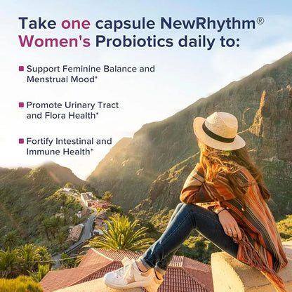 NewRhythm Probiotics for Women, P-5-P, Vitamin 100 Billion 18 Strains, 60 Capsules,