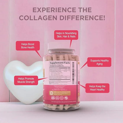 Premium Collagen Pills for Women 120 Capsules, 2100 mg