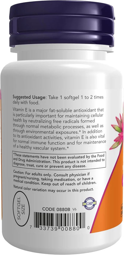 NOW Supplements, Vitamin E-200 IU Mixed 100 Softgels