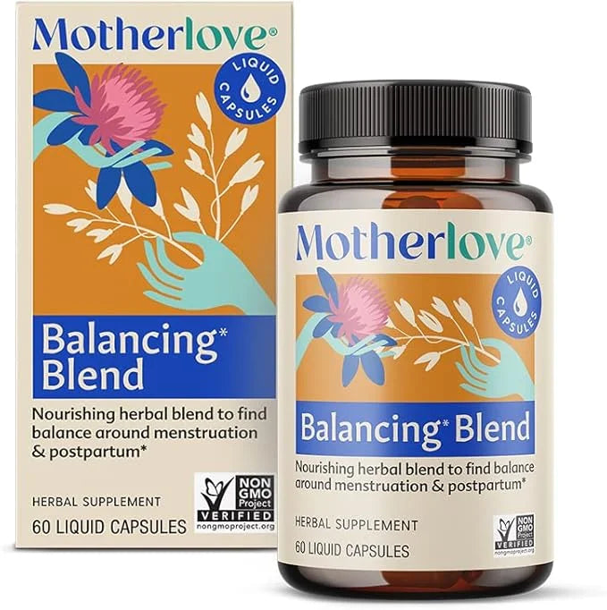 Motherlove Balancing Blend (60 Liquid caps) Herbal Supplement for Period & Postpartum Hormonal Health—Non-GMO, Organic Her...
