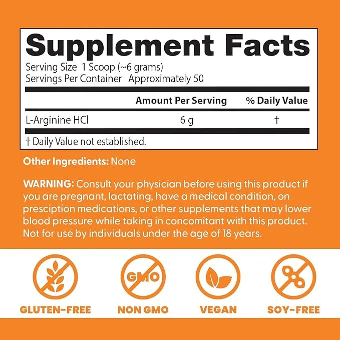 Doctors Best Pure L-Arginine Powder, Supports Cardiovascular Health, Non-GMO, Gluten Free, Soy Free, Vegan Net Wt. 10.6 oz...