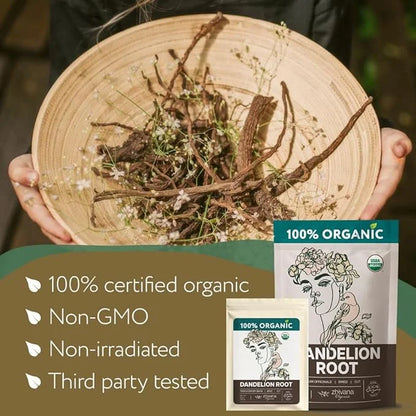 Super Value Pack 10 LB - Organic Dandelion Root Tea - Liver, Digestion, Gut Health - Herbal Coffee Alternative - Product I...