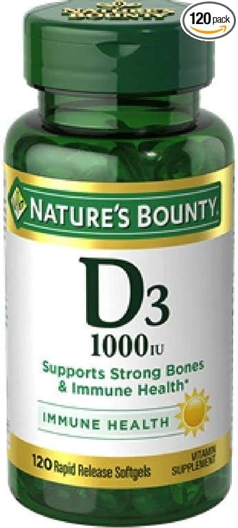 Nature's Bounty Vitamin D3 1000 IU 120 Softgels 12)