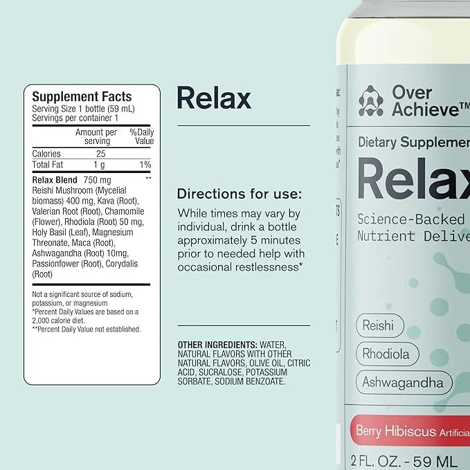 Relax Drink for Relaxation and Stress 12 Pack 2oz