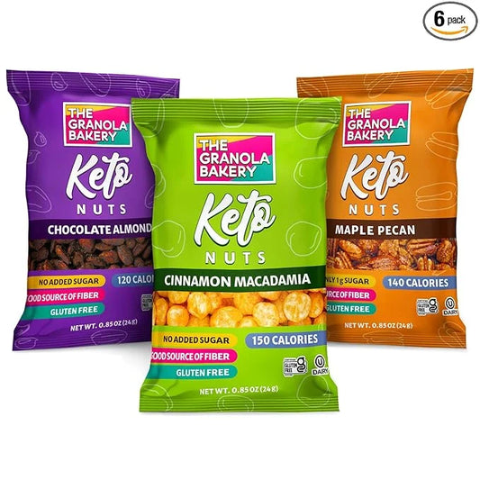 TGB Variety Nut Bites, Keto Snacks, No Added Sugar, Gluten Free, Healthy Low Carb To Go, 0.85oz Bag (Pack of 6) - Product ...