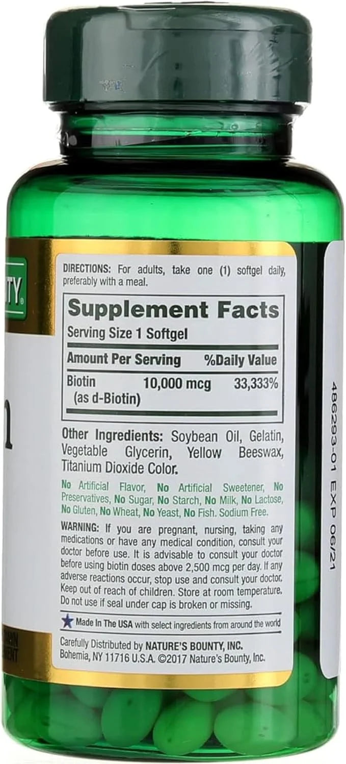 Nature's Bounty Biotin 10000 mcg Ultra 120 ea 2)