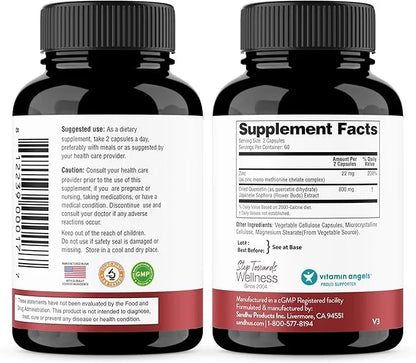Sandhu’s Zinc Quercetin 120 Vegetarian Capsules – Zinc Supplements for Antioxidant Immune Support Zinc for Men and Women –...
