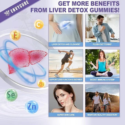 Liver Cleanse Detox & Repair Gummies, 1000mg (80% (80% Silymarin), 120Cts