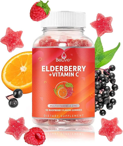 BeLive Elderberry Gummies with Zinc and B12 - 3-Pack
