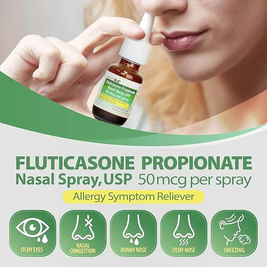 HealthA2Z® Fluticasone Propionate Nasal Spray| 50 24 Hour 72 Sprays 0.38 fl (11.1mL) |