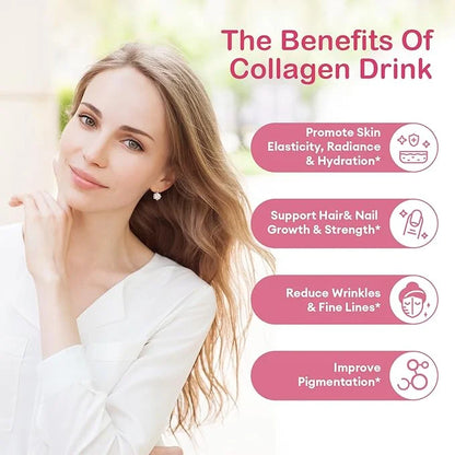 Collagen Drink with 6000mg Marine Collagen 0.85 Fl.Oz(25ml)x30 Fl.Oz(25ml)x30 Bottles,