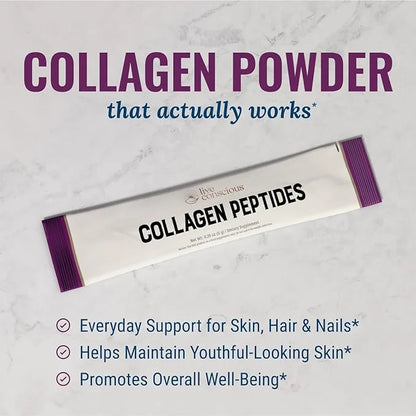 Live Conscious Collagen Peptides Powder Unflavored Packets 20
