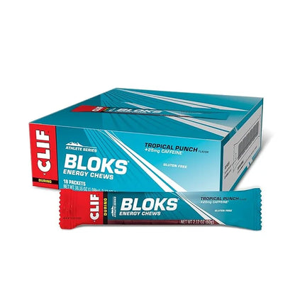 CLIF BLOKS - Tropical Punch Flavor with Caffeine - Energy Chews - Non-GMO - Plant Based - Fast Fuel for Cycling and Runnin...