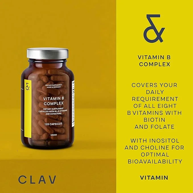 CLAV Vitamin B Complex 120 Capsules 8 B