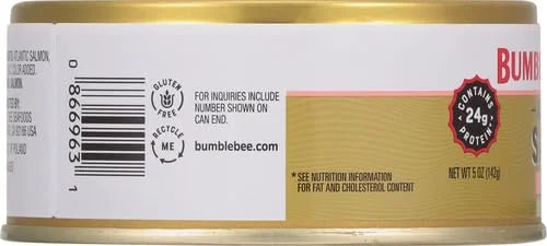 Bumble Bee Prime Atlantic Salmon, 5 oz Can - Premium Salmon - 24g Protein per Serving - Gluten Free & Kosher (Pack of 3) -...