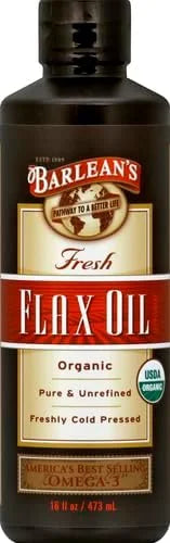 Barlean's Organic Flaxseed Oil Liquid from Cold Pressed Flax Seeds, 7,640mg ALA Omega 3 Fatty Acid Supplement for Joint an...