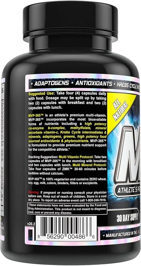 MST MVP-365 Multi Vitamin, Vitamin C, 1000iu Vitamin D3, L-5 L-5 Methyltetrahydrofolate, 120 V-Caps,
