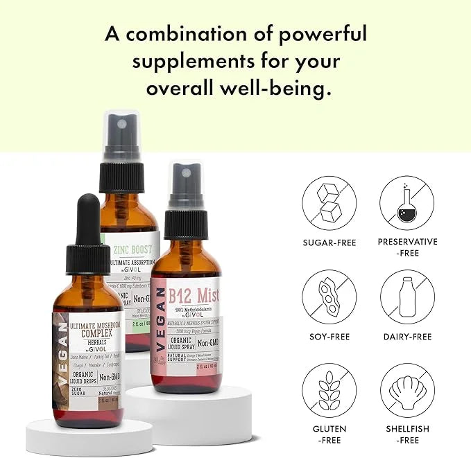 Cognitive Wellness Bundle Liquid Vitamin Trio: B12, Lions 360 Days