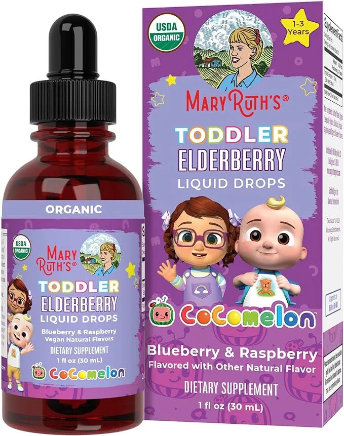 MaryRuth Organics Cocomelon Toddler Elderberry Syrup, 1-3 Years, 1 Fl